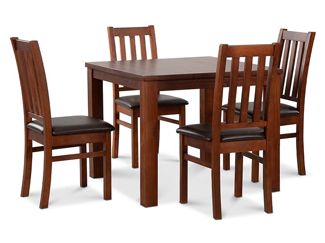 JUEGO DE COMEDOR CIC ÑUBLE 4 SILLAS CARAMELO NEGRO 4