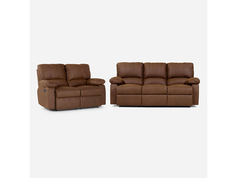 SET ROSEN CAFÉ SOFÁS RECLINABLE 2 Y 3 CUERPOS ARCHIE TELA 5
