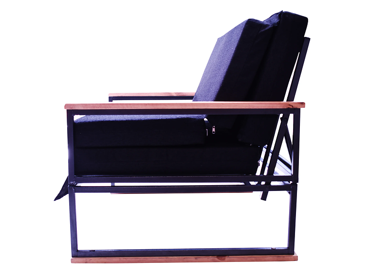 FUTON RECUTEX FOLK ACERO NEGRO 1.5 PLAZA 3