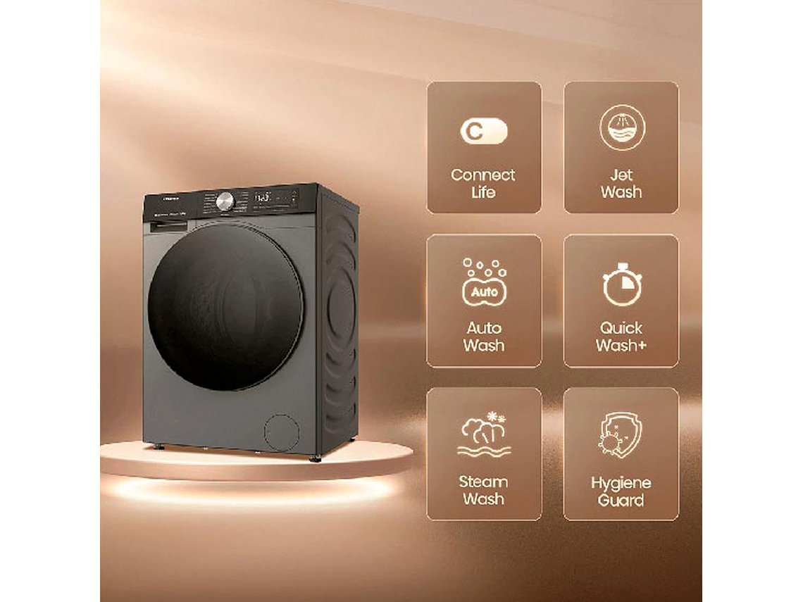 LAVADORA SECADORA CARGA FRONTAL HISENSE WD3S1243BT 12KG/8KG GRAFITO 3