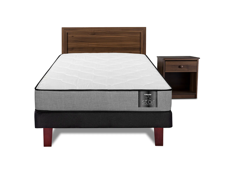 JUEGO DE DORMITORIO FLEX CAMA EUROPEA STAR 1 PLAZA + SET ASTURIAS 3