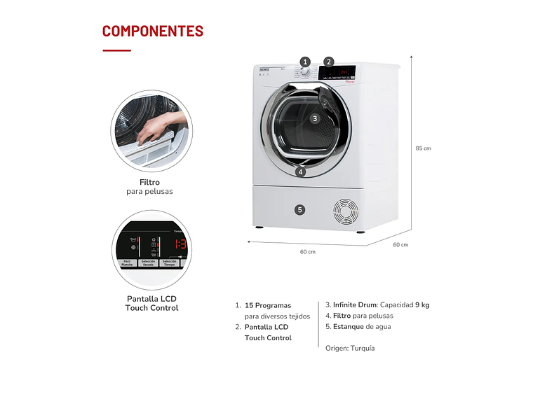 SECADORA ELE CTRICA 9 KG POR CONDENSACION 3