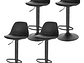 PACK 4 TABURETE DE BAR ALTURA REGULABLE ELEGANTE MOBY - NEGRO - Miniatura 2