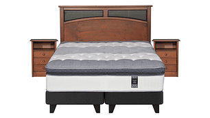 JUEGO DE DORMITORIO FLEX CAMA EUROPEA TITANIUM NEW BOX KING + SET CASTELL