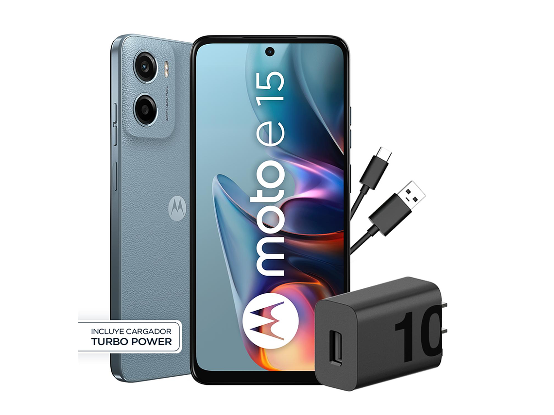 CELULAR MOTO E15 2GB 64GB ANDROID 14 6.7' AZUL 1