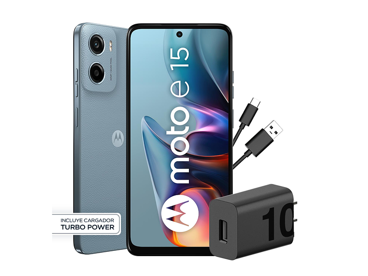 CELULAR MOTO E15 2GB 64GB ANDROID 14 6.7' AZUL 1