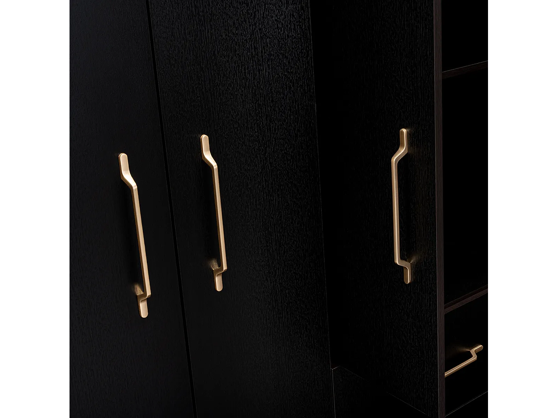 CLÓSET TUHOME WENGUE GOLDEN 6 PUERTAS 2 CAJONES NEGRO 5