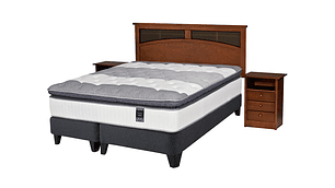 JUEGO DE DORMITORIO FLEX CAMA EUROPEA TITANIUM NEW BOX KING + SET CASTELL