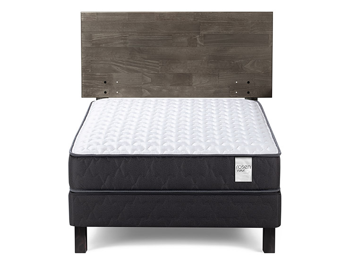 JUEGO DE DORMITORIO ROSEN CAMA EUROPEA WAVE 1 PLAZA + RESPALDO TABOR GRAFITO 1