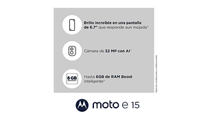 CELULAR MOTO E15 2GB 64GB ANDROID 14 6.7' AZUL
