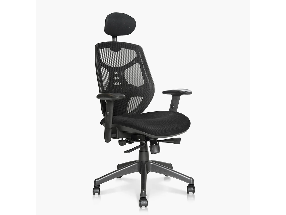SILLA OFICINA IDENTITY BASE NYLON C/CABECERO NEGRO FORM 2