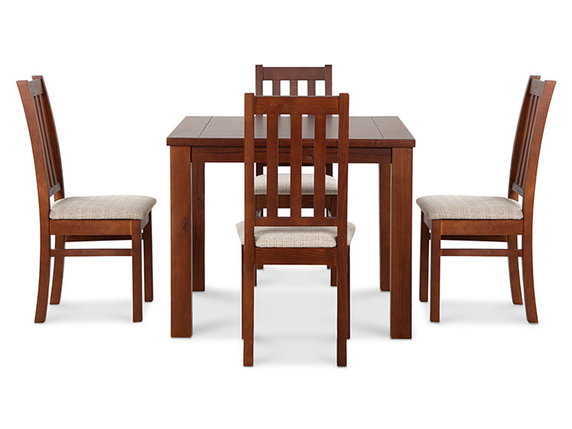 JUEGO DE COMEDOR CIC ÑUBLE 4 SILLAS CARAMELO BEIGE 2