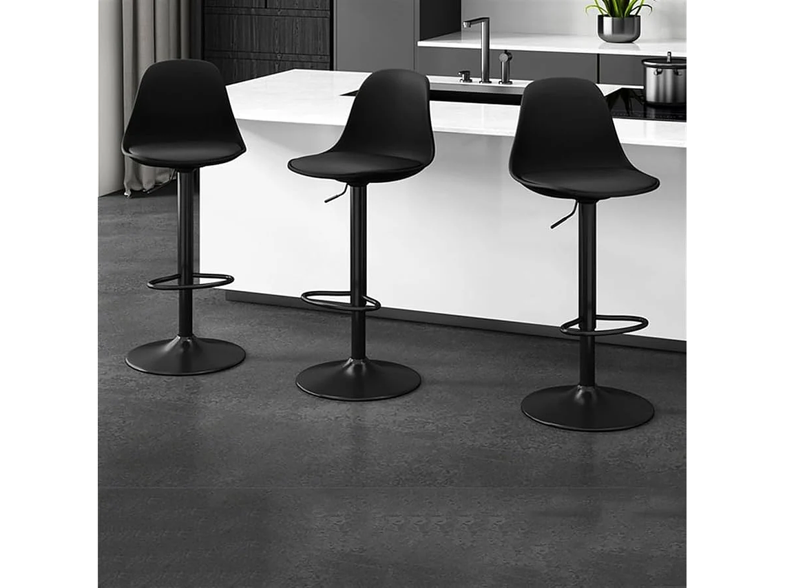 PACK 4 TABURETE DE BAR ALTURA REGULABLE ELEGANTE MOBY - NEGRO 4