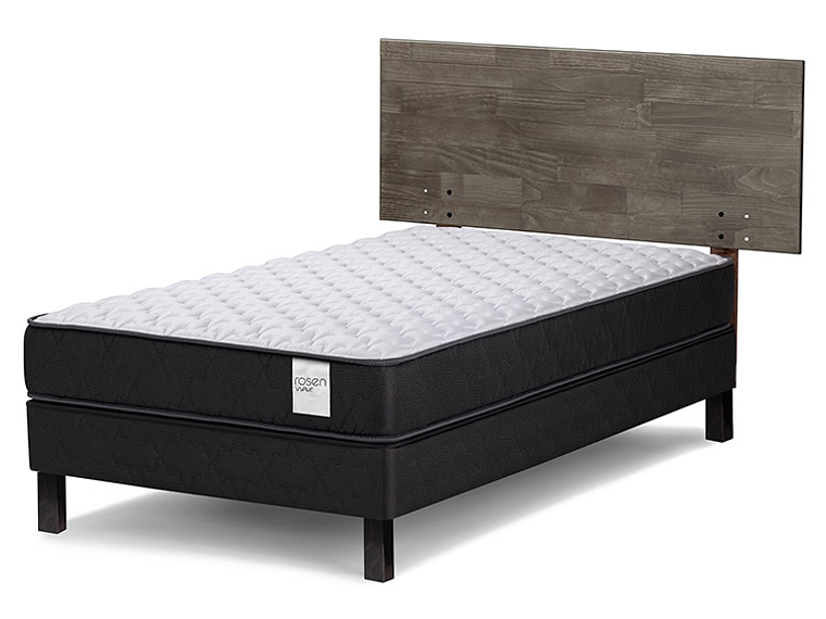 JUEGO DE DORMITORIO ROSEN CAMA EUROPEA WAVE 1 PLAZA + RESPALDO TABOR GRAFITO 2