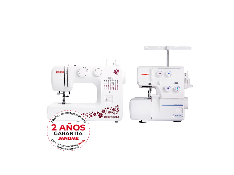 COMBO JANOME MAQUINA DE COSER 311 + OVERLOCK 8002D 3
