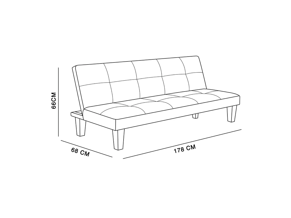 FUTÓN MDESIGN NEOANIS 3 CUERPOS NEGRO 178X66X68 2