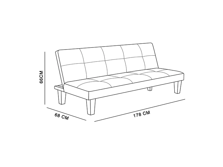 FUTÓN MDESIGN NEOANIS 3 CUERPOS NEGRO 178X66X68 2