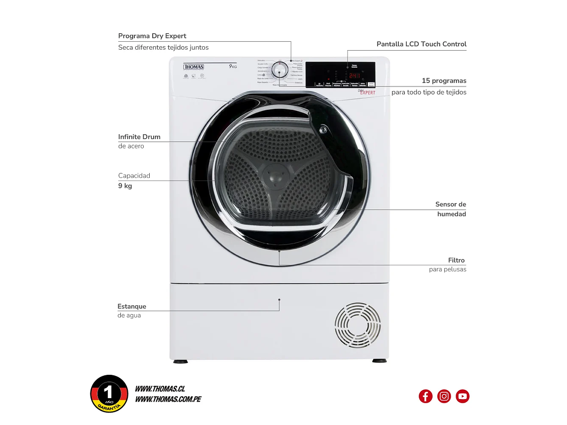 SECADORA ELE CTRICA 9 KG POR CONDENSACION 6