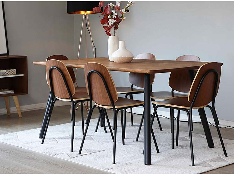 MESA DE COMEDOR MEDULAR AULA NOGAL 6P 4