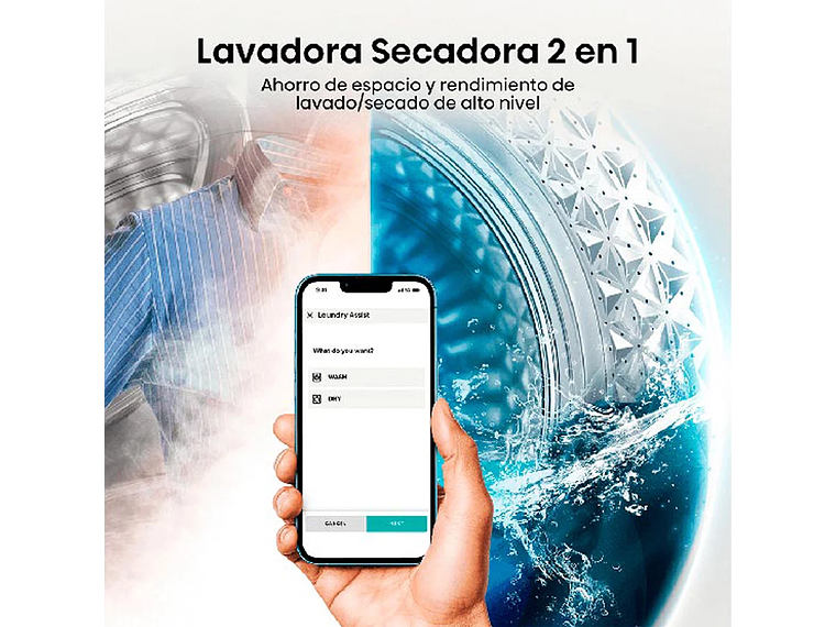 LAVADORA SECADORA CARGA FRONTAL HISENSE WD3S1243BT 12KG/8KG GRAFITO 9