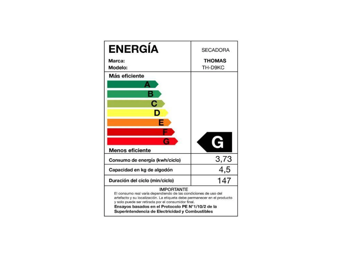 SECADORA ELE CTRICA 9 KG POR CONDENSACION 7