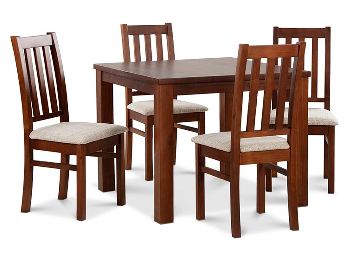 JUEGO DE COMEDOR CIC ÑUBLE 4 SILLAS CARAMELO BEIGE 4