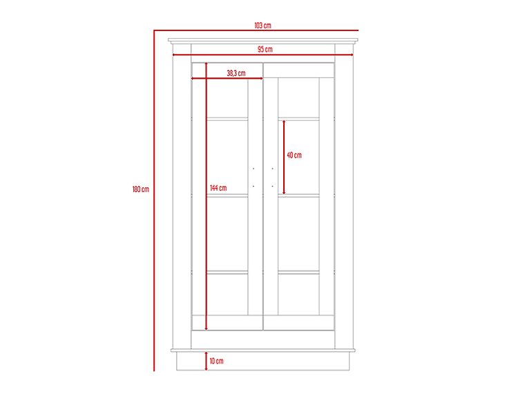 VITRINA TUHOME ALCAMO WHITE CHIC 2 PUERTAS BLANCO 5