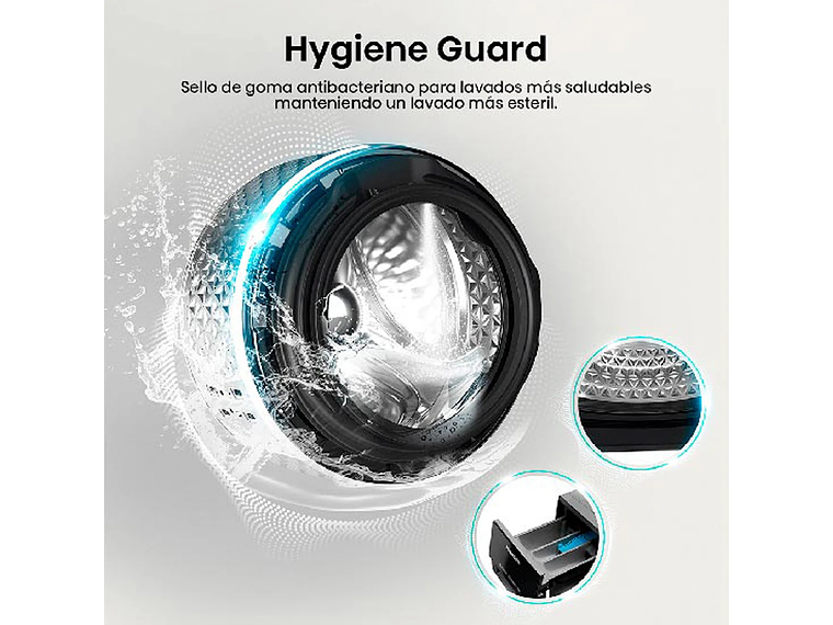 LAVADORA SECADORA CARGA FRONTAL HISENSE WD3S1243BT 12KG/8KG GRAFITO 10