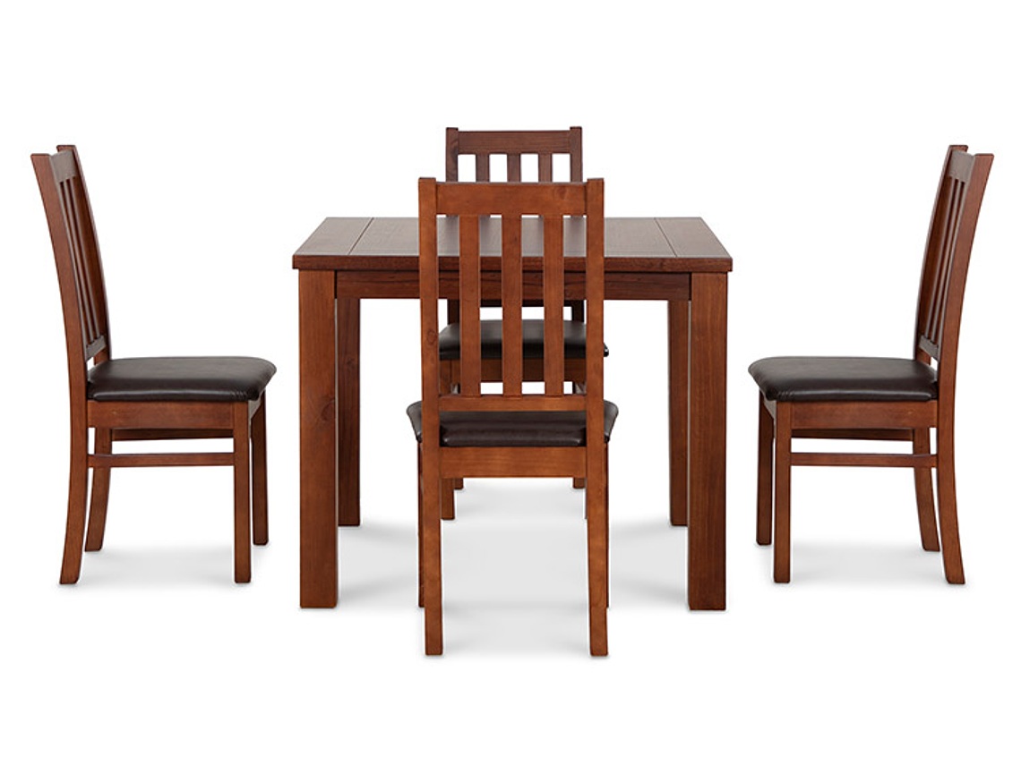 JUEGO DE COMEDOR CIC ÑUBLE 4 SILLAS CARAMELO NEGRO 12