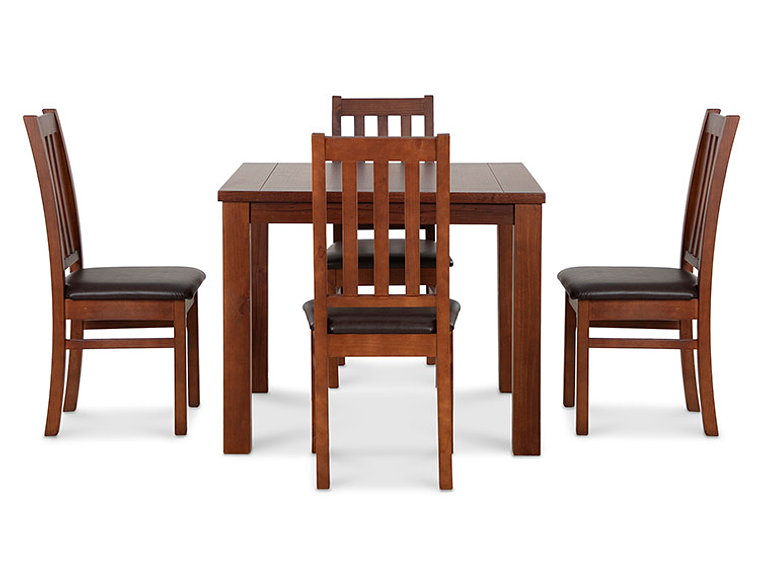 JUEGO DE COMEDOR CIC ÑUBLE 4 SILLAS CARAMELO NEGRO 12