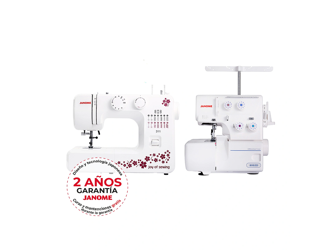 COMBO JANOME MAQUINA DE COSER 311 + OVERLOCK 8002D 3