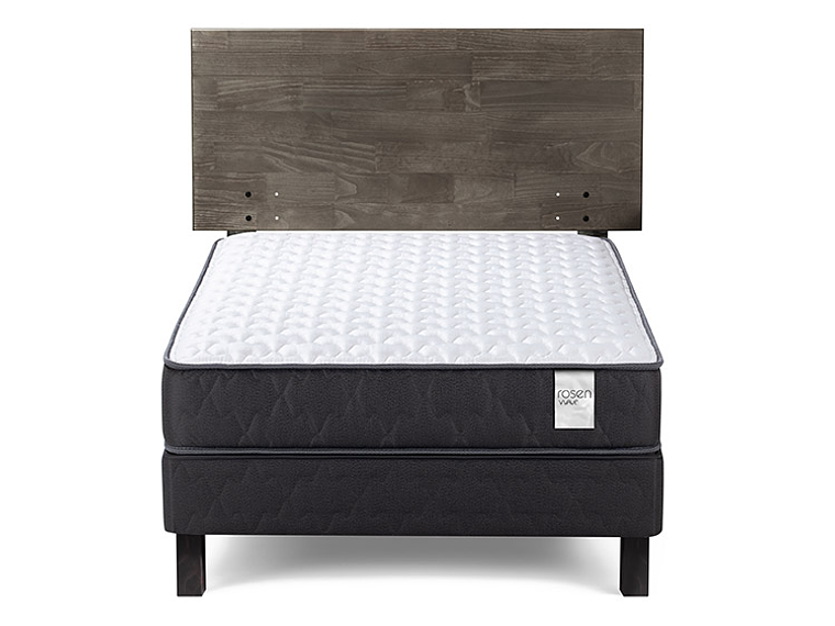 JUEGO DE DORMITORIO ROSEN CAMA EUROPEA WAVE 1.5 PLAZAS + RESPALDO TABOR GRAFITO 1