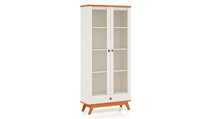 VITRINA ROCA RECIFE CANELA 2 PUERTAS 1 CAJÓN BLANCO