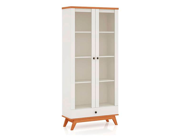 VITRINA ROCA RECIFE CANELA 2 PUERTAS 1 CAJÓN BLANCO 1
