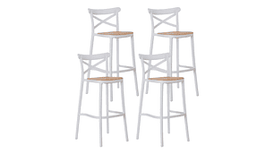 PACK 4 TABURETE O PISO SENA POLIPROPILENO PARA TERRAZA O DESAYUNADOR 75CM - BLANCO