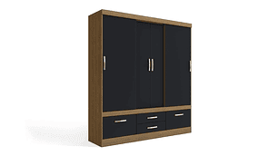 CLÓSET YARDAS 4 PUERTAS 4 CAJONES NEGRO ALEXA ANGELÍN CORREDERAS