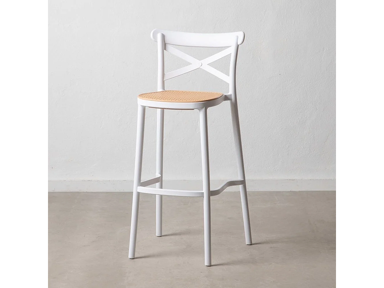 PACK 4 TABURETE O PISO SENA POLIPROPILENO PARA TERRAZA O DESAYUNADOR 75CM - BLANCO 3