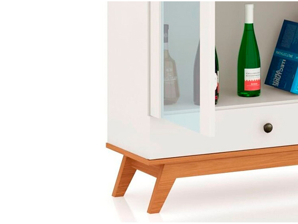 VITRINA ROCA RECIFE CANELA 2 PUERTAS 1 CAJÓN BLANCO 2