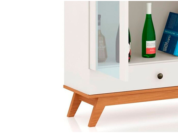 VITRINA ROCA RECIFE CANELA 2 PUERTAS 1 CAJÓN BLANCO 2