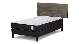 JUEGO DE DORMITORIO ROSEN CAMA EUROPEA WAVE 1.5 PLAZAS + RESPALDO TABOR GRAFITO