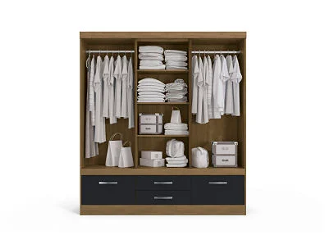 CLÓSET YARDAS 4 PUERTAS 4 CAJONES NEGRO ALEXA ANGELÍN CORREDERAS 2