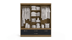 CLÓSET YARDAS 4 PUERTAS 4 CAJONES NEGRO ALEXA ANGELÍN CORREDERAS