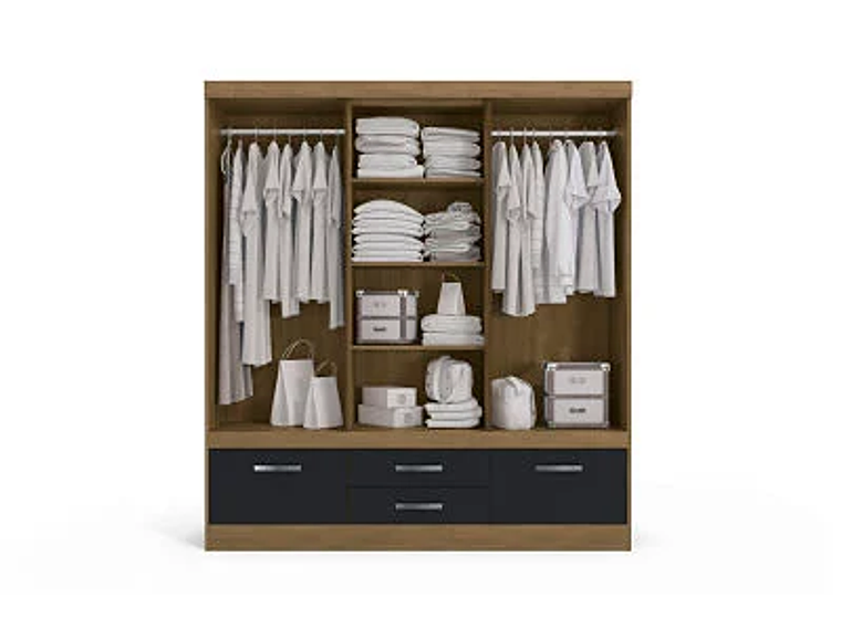 CLÓSET YARDAS 4 PUERTAS 4 CAJONES NEGRO ALEXA ANGELÍN CORREDERAS 2