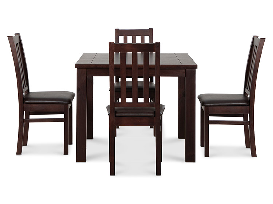 JUEGO DE COMEDOR CIC ÑUBLE 4 SILLAS CHOCOLATE NEGRO 3