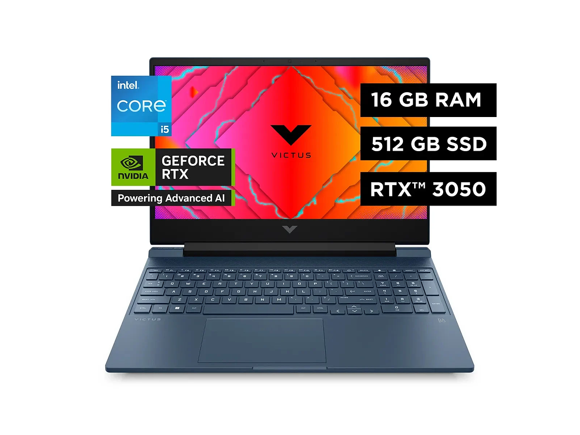 NOTEBOOK HP GAMER 15-FA0022LA I5 16GB RAM 512GB SSD RTX3050 4GB 7