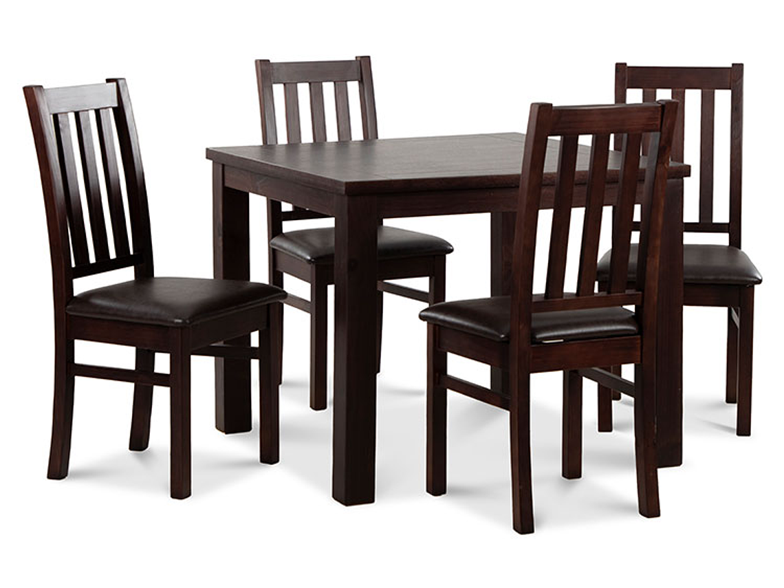 JUEGO DE COMEDOR CIC ÑUBLE 4 SILLAS CHOCOLATE NEGRO 7