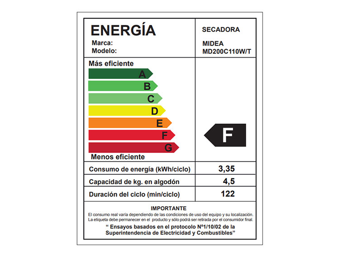 SECADORA DE ROPA POR CONDENSACION MIDEA MD200C110 11KG TITANIO 6
