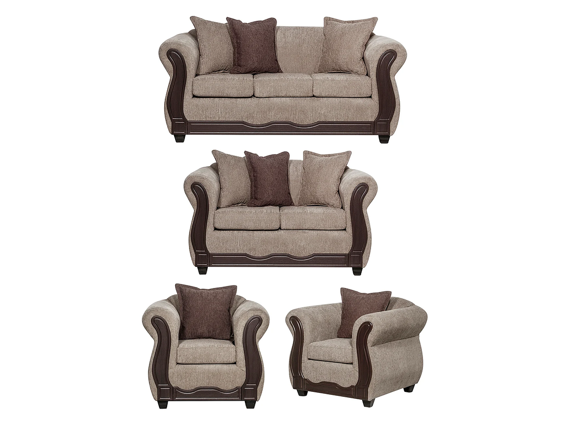 JUEGO LIVING BLACK FACTORY BARCELONA 3 2 1 1 BEIGE 1