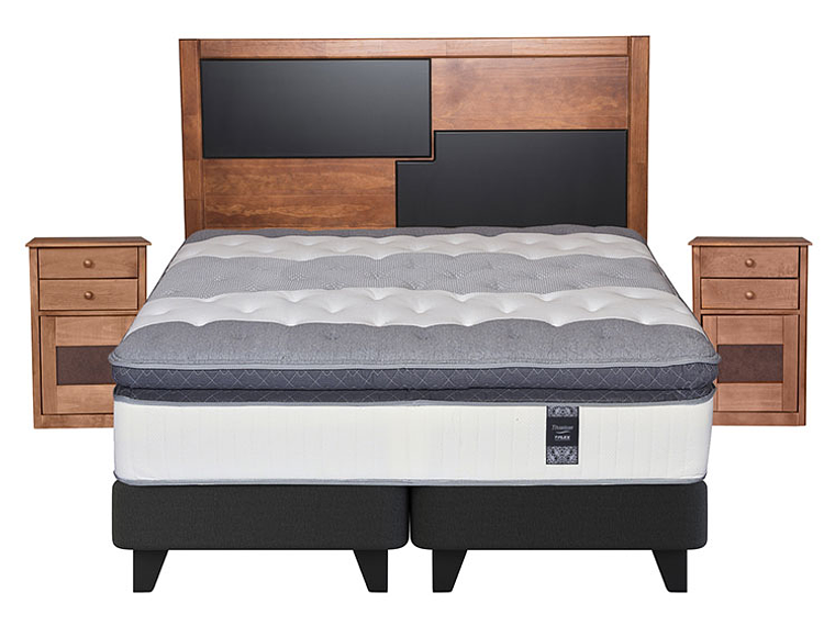 JUEGO DE DORMITORIO FLEX CAMA EUROPEA TITANIUM NEW BOX KING + SET COLONIA 2