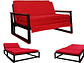 FUTON RECUTEX FOLK ACERO ROJO 1 PLAZA - Miniatura 1